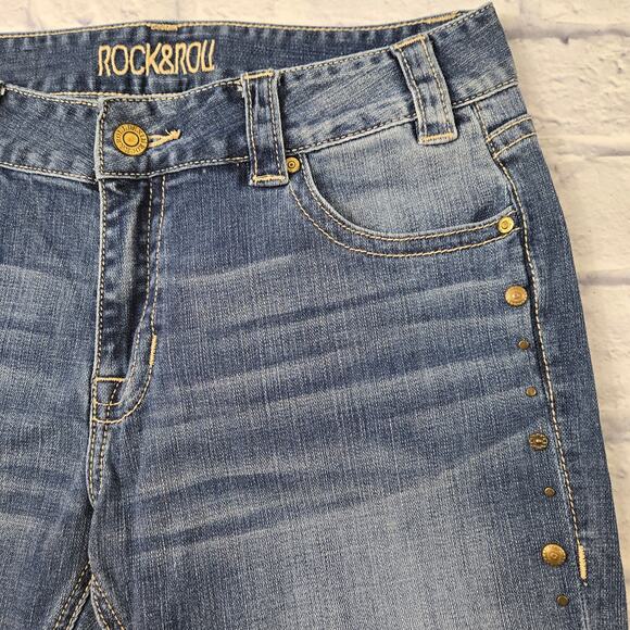 Rock&Roll Cowgirl Women's Jeans Studded Boyfriend size 28 Cutoff 29.25 Inseam - Picture 6 of 16